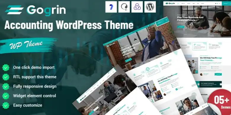 ثيم محاسبة WordPress, تصميم موقع مالي, ثيم فواتير استجابي