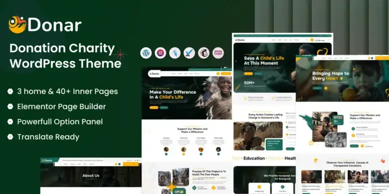 ثيم WordPress الخيري, منصات جمع التبرعات, مواقع المنظمات الأهلية