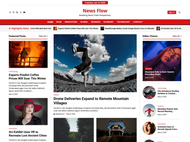 قالب News Flow