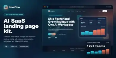 قالب SaaS, موقع هبوط احترافي, قالب HTML متجاوب