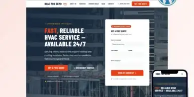قالب HVAC Pro, شركات التكييف والتدفئة, ووردبريس متخصص