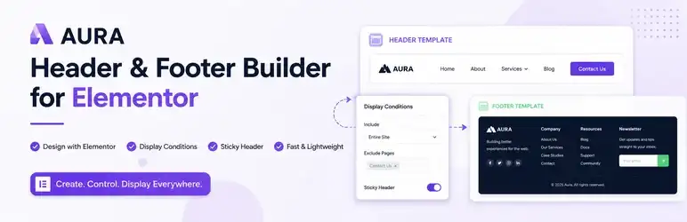 Aura Header Footer