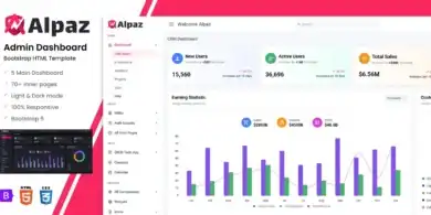 قالب لوحة التحكم, Bootstrap 5, تطبيقات الويب الاحترافية
