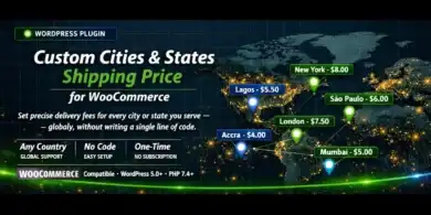 إضافة شحن WooCommerce, أسعار الشحن حسب المدينة, إدارة الشحن الإلكترونية