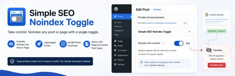 Simple SEO Noindex Toggle