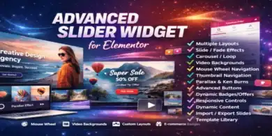 منزلق Elementor, أداة Advanced Slider, تصميم المنزلقات