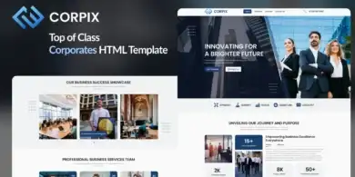 ثيم Corpix للشركات, ثيم WordPress احترافي, مواقع الشركات الإلكترونية