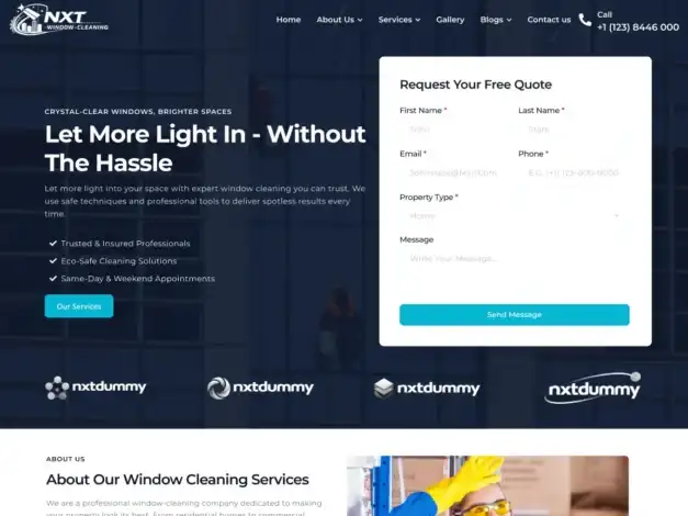 قالب NXT Window Cleaning