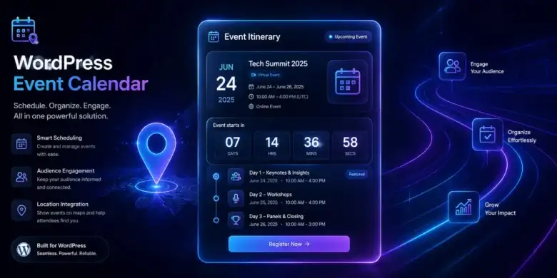 إدارة الفعاليات ووردبريس, تقويم الأحداث, إضافات ووردبريس