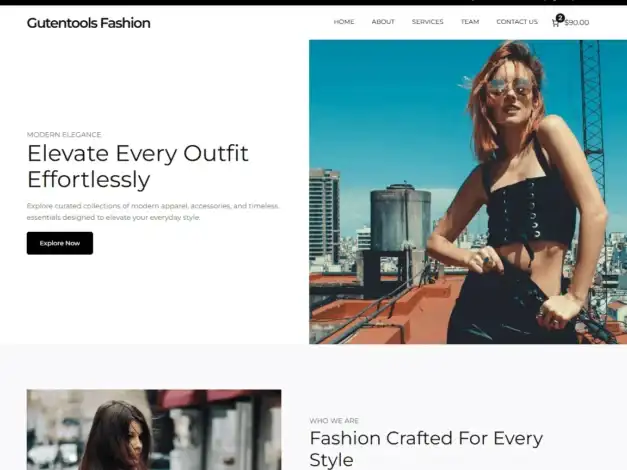 قالب Gutentools Fashion, قوالب متاجر الأزياء, تصميم متجر إلكتروني