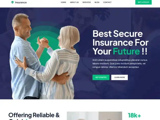قالب Blockskit Insurance:
