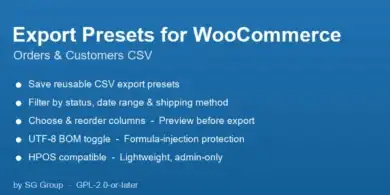 Export Presets for WooCommerce