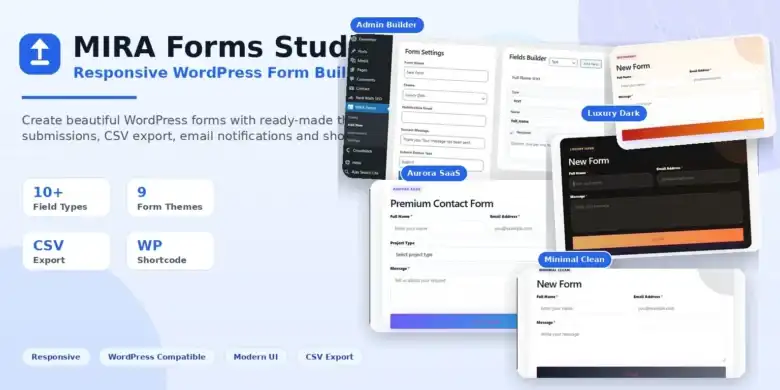 نماذج ووردبريس, إضافة بناء النماذج, MIRA Forms Studio