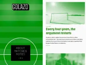 قالب Golazo, قوالب المدونات الرياضية, تصميم مدونة كرة القدم