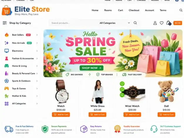 قالب ووردبريس للمتاجر, متجر إلكتروني WooCommerce, تصميم متجر احترافي