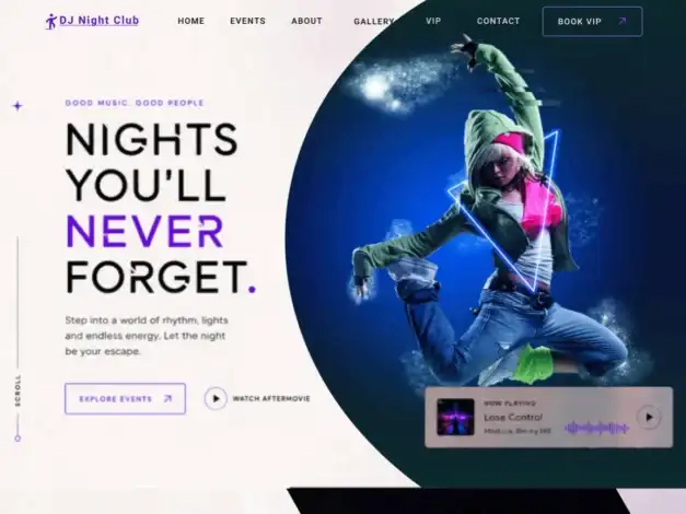 قالب DJ Night Club, موقع منسق أغاني, قالب ووردبريس للموسيقى