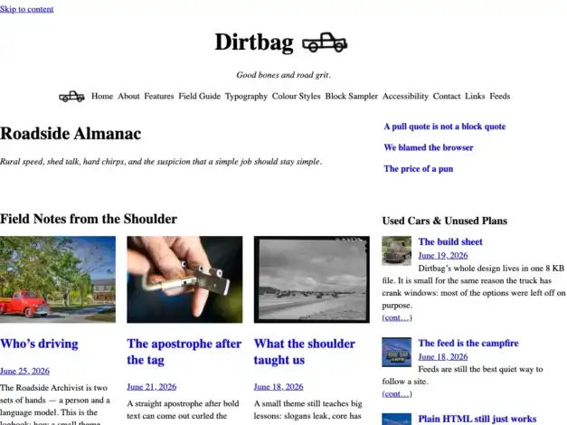 Dirtbag قالب ووردبريس
