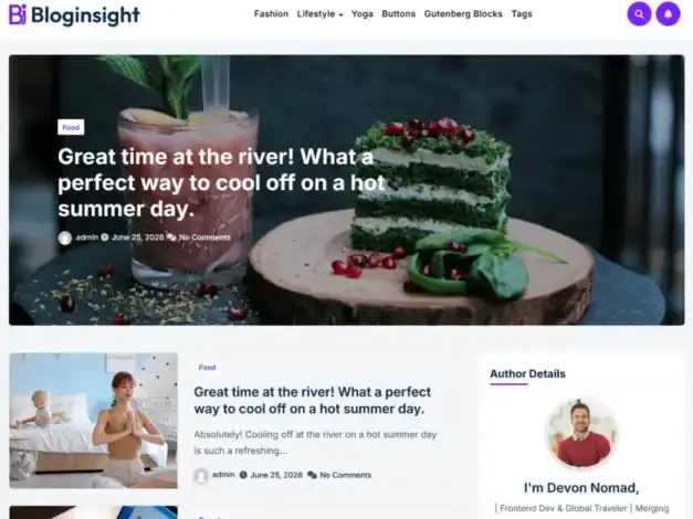 قالب Bloginsight, قوالب ووردبريس الإخبارية, قالب مجلة ووردبريس