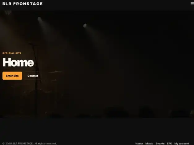 قالب ووردبريس للفنانين, قالب داكن أنيق, BLR Frontstage