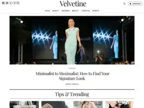 قالب Velvetine, قوالب ووردبريس, مواقع الموضة والمجلات