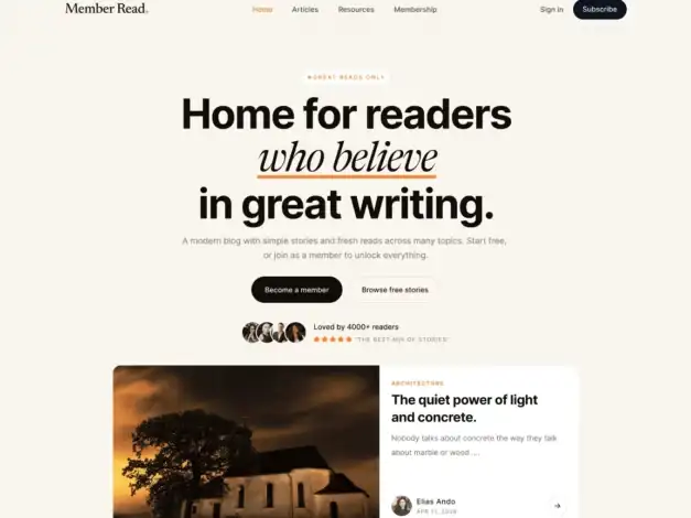 قالب Member Read, مواقع العضويات ووردبريس, قوالب المحتوى المدفوع