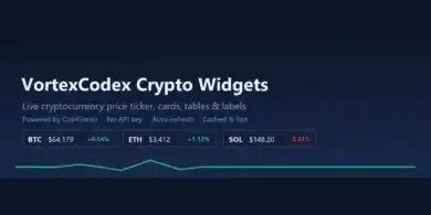 إضافة عملات رقمية ووردبريس, ودجت أسعار كريبتو, عرض العملات الرقمية