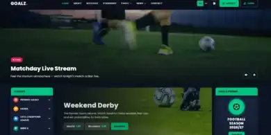 قالب Goalz, بوابة رياضية, قالب كرة القدم