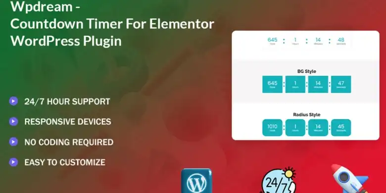 عداد تنازلي, إضافة ووردبريس, Elementor