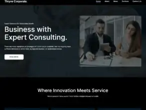 قالب ووردبريس داكن, تصميم مواقع الشركات, Thryve Corporate Dark