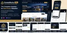 قالب عقارات ووردبريس, EstateWorks Pro, تصميم مواقع عقارية