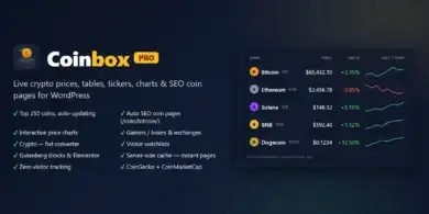 أسعار العملات الرقمية, إضافة ووردبريس, Coinbox Pro