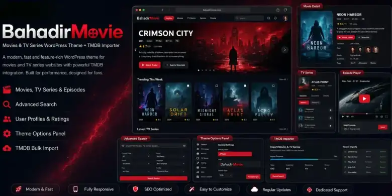 قالب أفلام ووردبريس, موقع مسلسلات, BahadirMovie