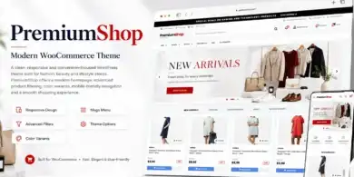 قالب PremiumShop, متجر ووردبريس, قالب ووكومرس للأزياء