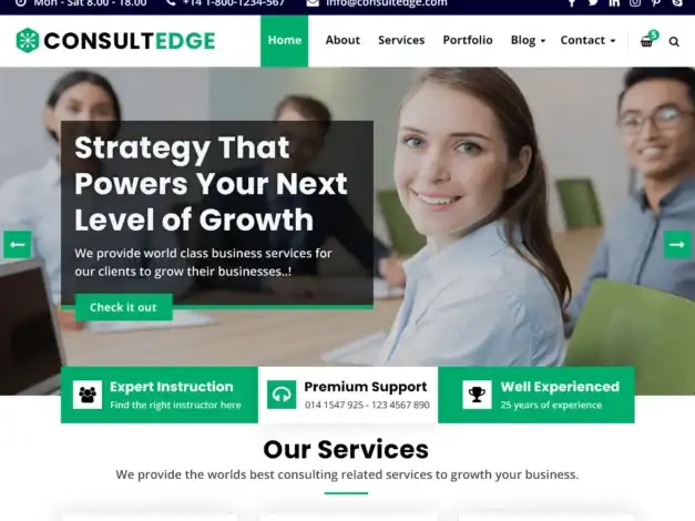 قالب ووردبريس, مواقع الاستشارات, قالب ConsultEdge