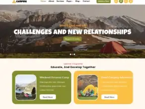 قالب Summer Adventure, قوالب مواقع السفر, تصميم مواقع المغامرات