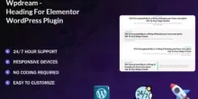 إضافة Wpdream, عناوين Elementor, إضافات ووردبريس