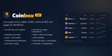 أسعار العملات الرقمية, إضافة ووردبريس, العملات الرقمية المباشرة