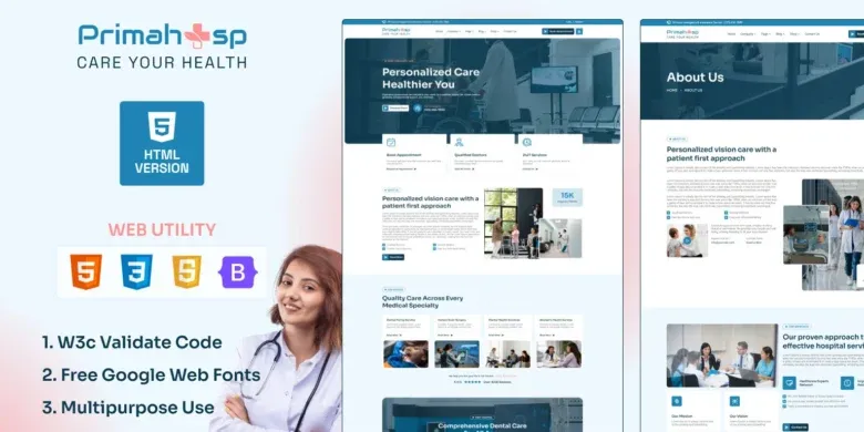 Primahosp: قالب HTML