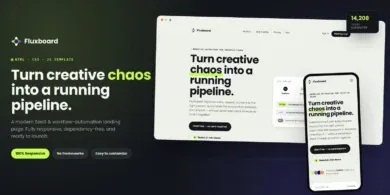 قالب Fluxboard, صفحة هبوط SaaS, قوالب HTML