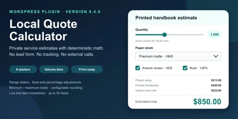 Local Quote Calculator: