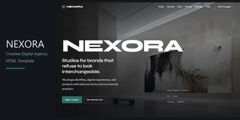 قالب Nexora, قالب HTML للوكالات الإبداعية, قالب موقع الصفحة الواح