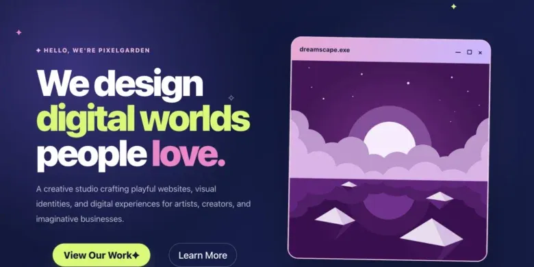 Pixelgarden: قالب صفحة