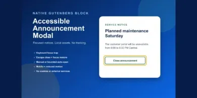 Accessible Announcement Modal: